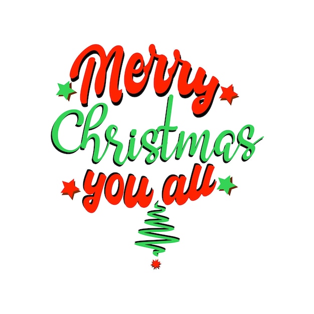 Merry christmas hand belettering vector kalligrafie