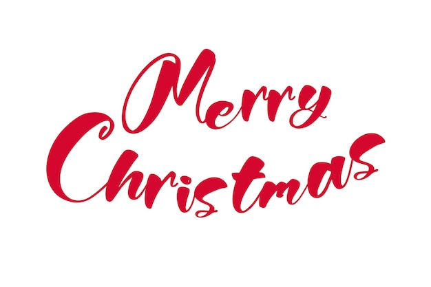 Merry Christmas hand calligraphy isolated on white background