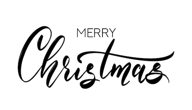 Vector merry christmas hand getekend modern kalligrafisch ontwerp. vakantie belettering handgeschreven sjabloon voor wenskaart of sociale media. vector illustratie