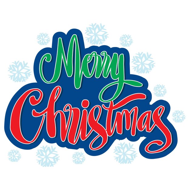 Vector merry christmas hand lettering calligraphy