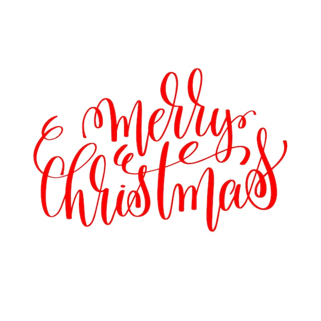 Merry christmas hand lettering inscription to winter holiday greeting card Christmas banner