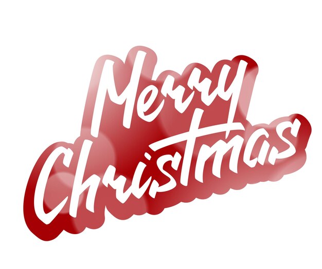 Merry Christmas Hand Lettering Text