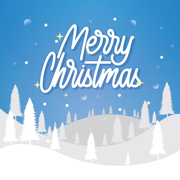 Merry christmas handllettering poster design