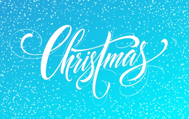 Merry Christmas handschrift script belettering op een fel gekleurde achtergrond.