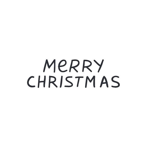 Merry christmas handwritten lettering flat vector illustration