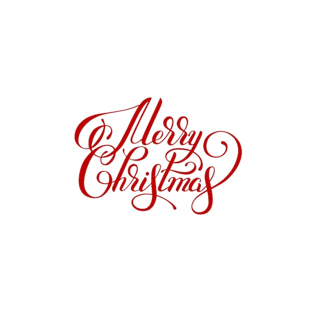 Merry christmas handwritten lettering text inscription holiday phrase typography banner with brush