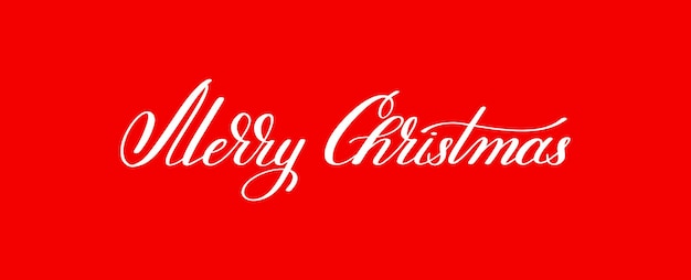 Merry christmas handwritten lettering text inscription holiday phrase typography banner