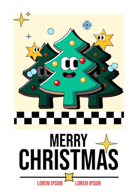 Merry christmas and happy holidays new year cards, retro, abstract, vector illustration