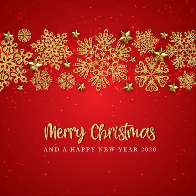 Merry Christmas and Happy New Year 2020 greeting card