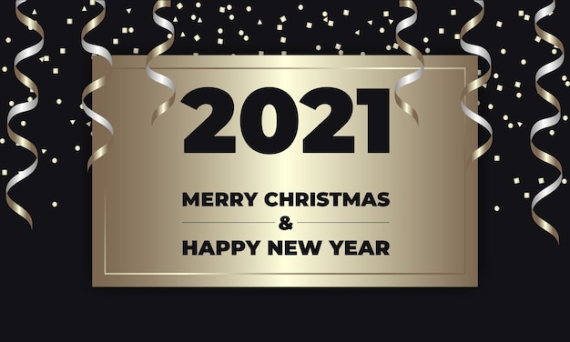 Merry Christmas and happy new year 2021 greeting card