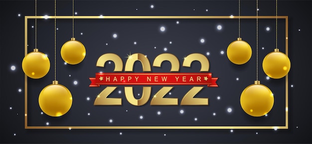 Merry christmas and happy new year 2022 banner