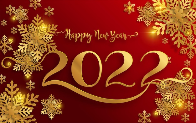 メリークリスマスと新年あけましておめでとうございます2022年。紙の色に金の模様とクリスタルが施されています。