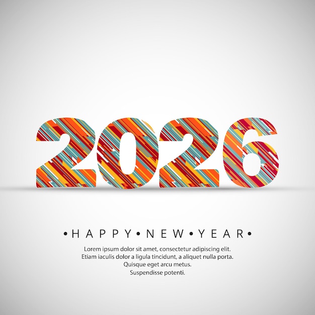 メリークリスマス & ハッピーニューイヤー 2026 ポスター & ソーシャルメディアデザイン & バナーテンプレート