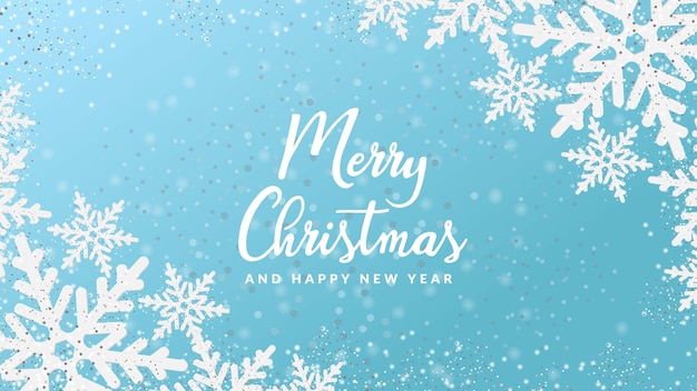 Vector merry christmas and happy new year 3d background