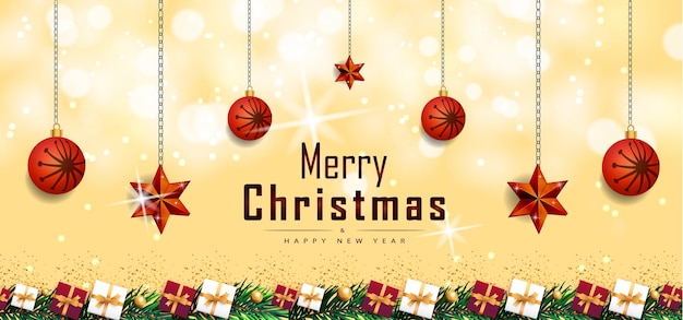 Merry Christmas and happy new year Abstract Background with realistic Christmas elements Vector