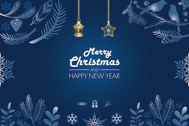 Merry Christmas Happy New Year achtergrondontwerp, behang, website, vectorillustratie,