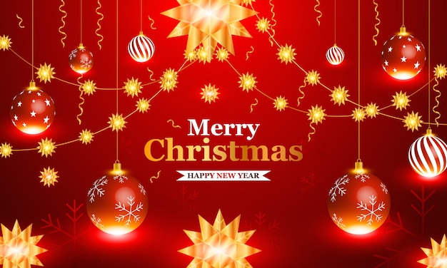 Merry christmas and happy new year background banner