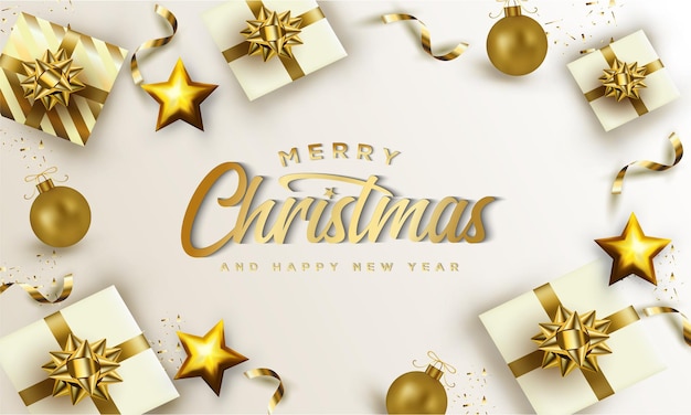 Vector merry christmas and happy new year background illustration.