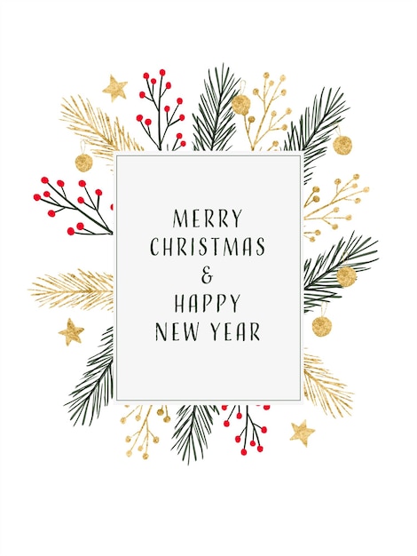 Merry christmas and happy new year background for invitation greeting card banner flyer postcard