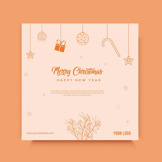merry christmas and happy new year background vector design