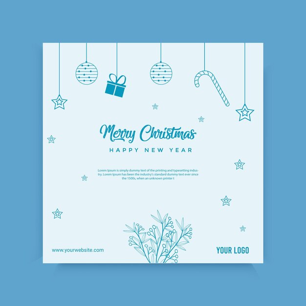 merry christmas and happy new year background vector design