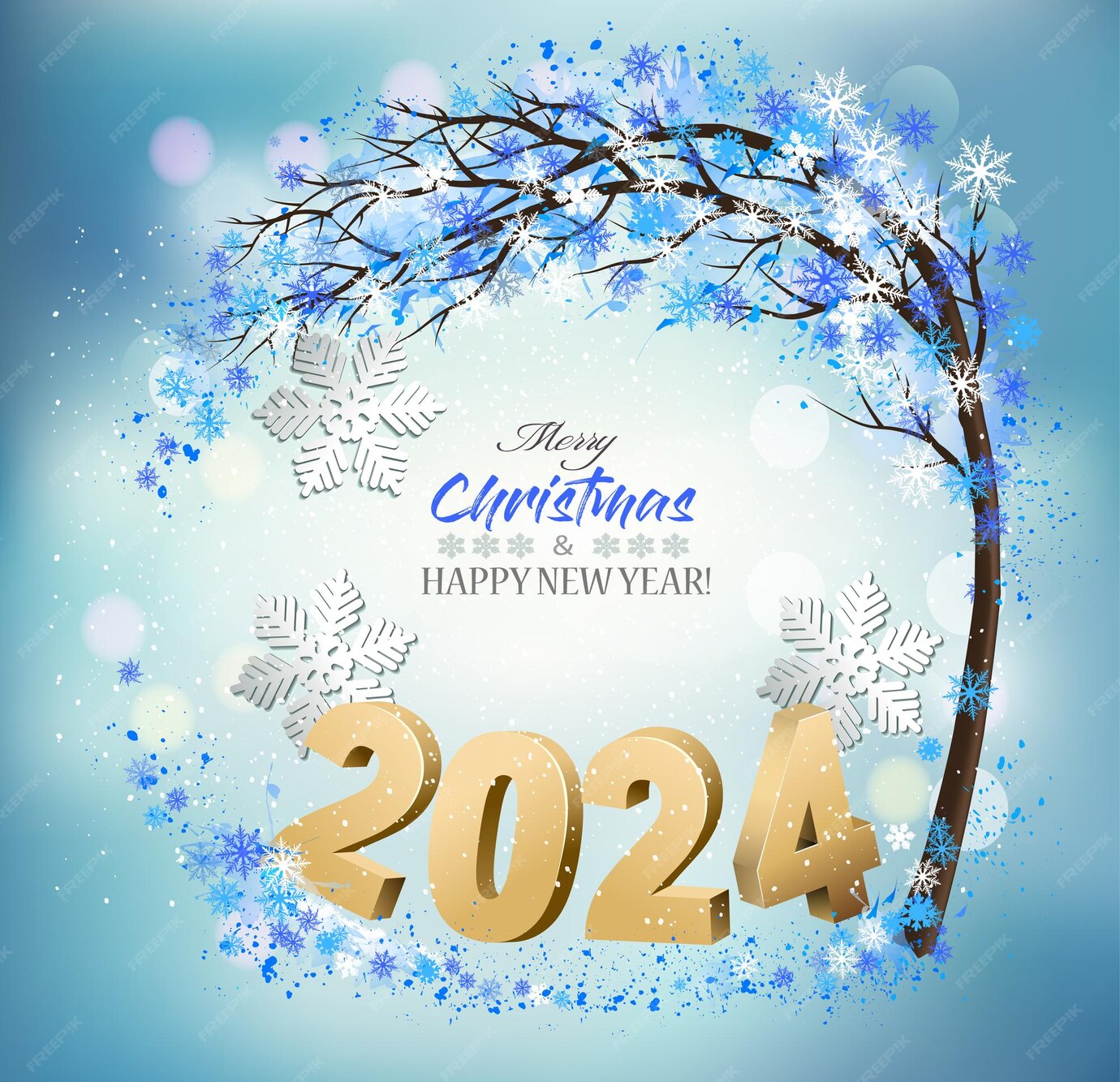 Premium Vector Merry christmas and happy new year background with