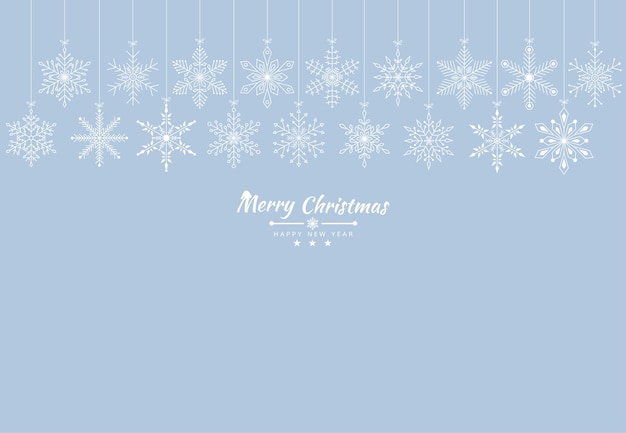 Merry Christmas and Happy New Year background with Christmas tree made of snowflakes Vector illustration