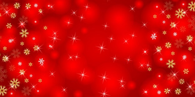 Vector merry christmas amp happy new year background with snowflakes and bokeh