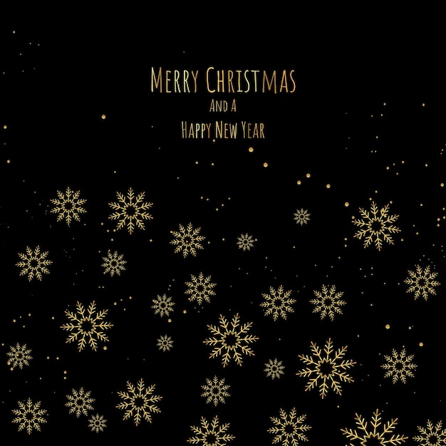 Merry Christmas and Happy New Year Background with Snowflakes