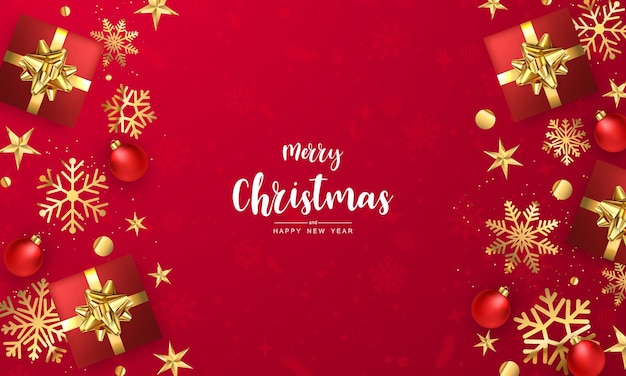 Merry christmas and happy new year background.