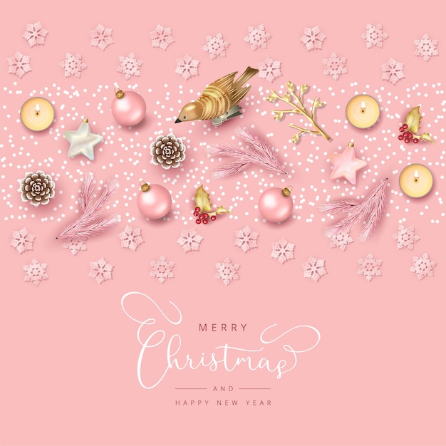 Vector merry christmas and happy new year background