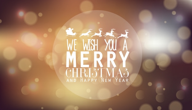 Vector merry christmas and happy new year background