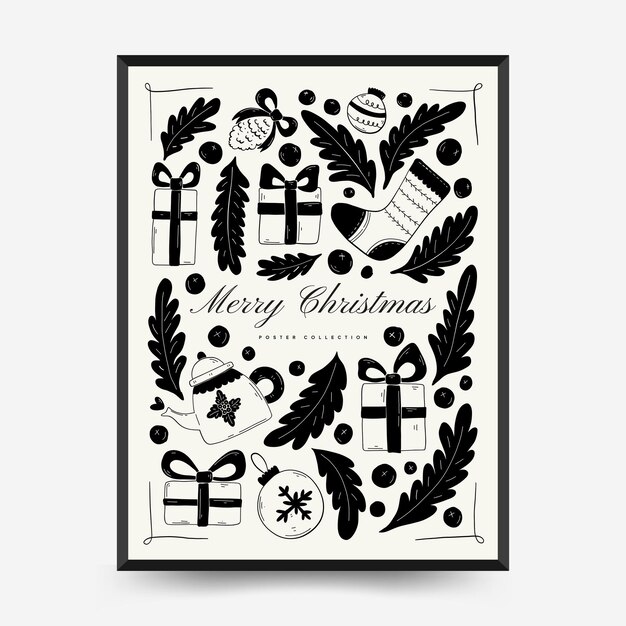 Vector merry christmas and happy new year backgrounds, greeting cards, posters, holiday covers.