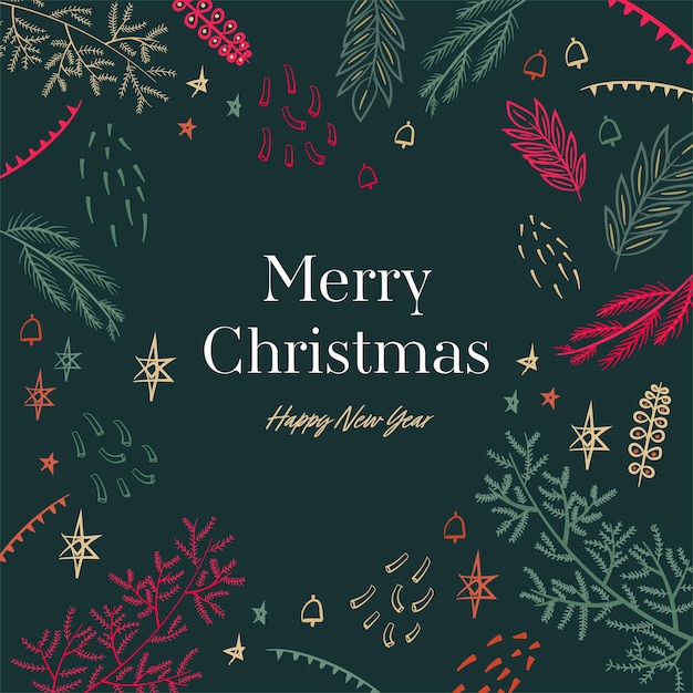 Merry Christmas and Happy New Year banner. Christmas poster, holiday banner, flyer, stylish brochure, greeting card.