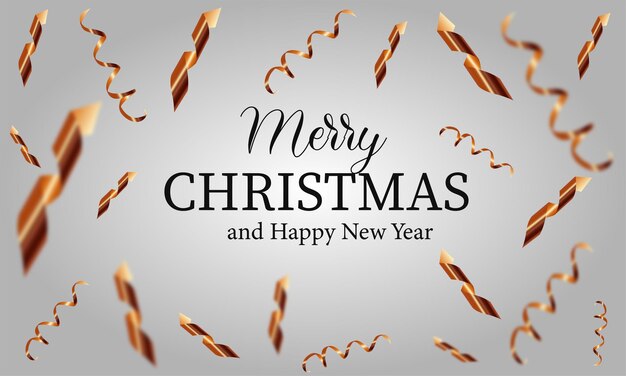Vector merry christmas and happy new year banner serpentine