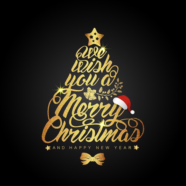 Vector merry christmas and happy new year banner template