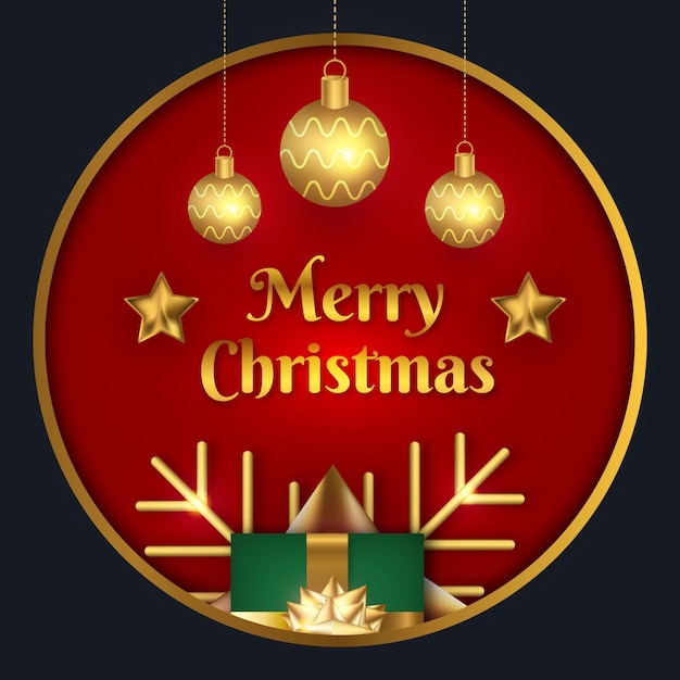 Vector merry christmas and happy new year banner with red anf green color