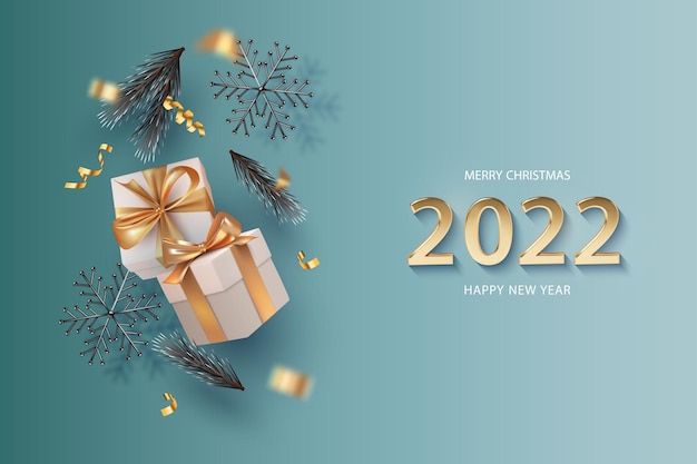 Vector merry christmas and happy new year banner