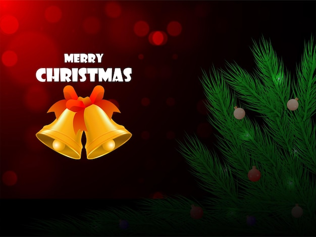 Merry Christmas and Happy New Year bokeh background Vector Illustration of greeting card design