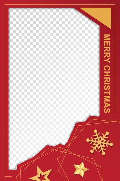 Merry christmas and happy new year border frame photo vector design. transparency background