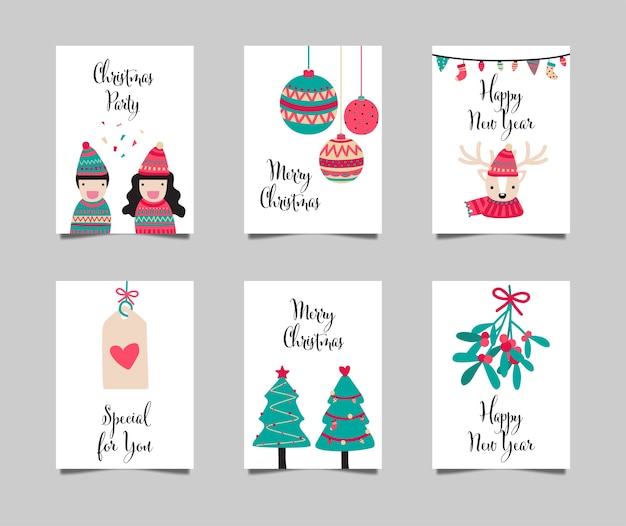 Merry Christmas and Happy new year card collection