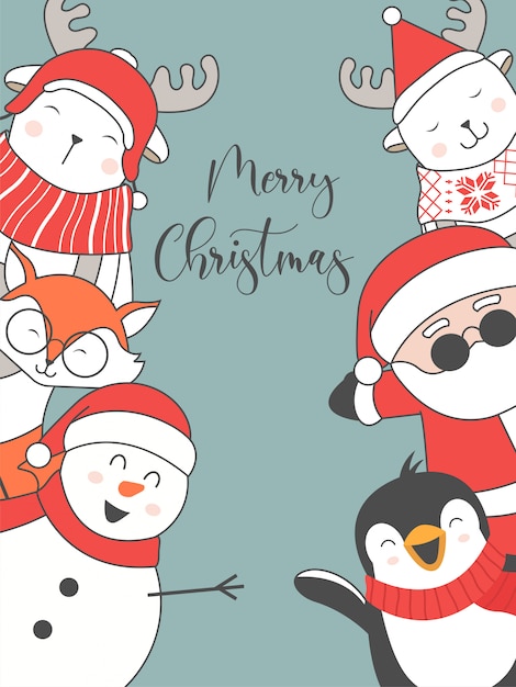 Merry christmas and happy new year card