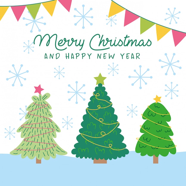 Merry christmas and happy new year card