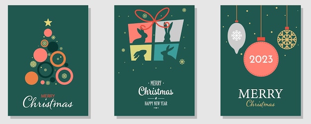 merry christmas and happy new year. chinese new year 2023 year of the rabbit