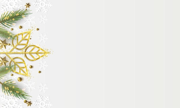 Vector merry christmas and happy new year christmas background with beautiful decorations