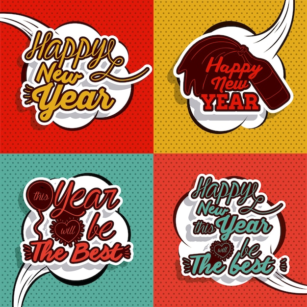 Vector merry christmas and happy new year design