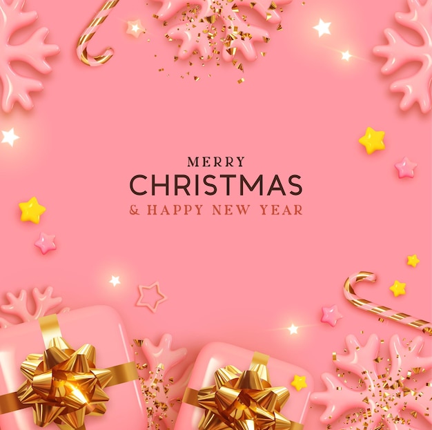 Premium Vector | Merry christmas and happy new year. festive xmas ...