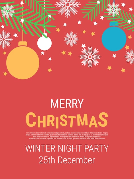 Merry Christmas and Happy New Year flat design style vector illustration