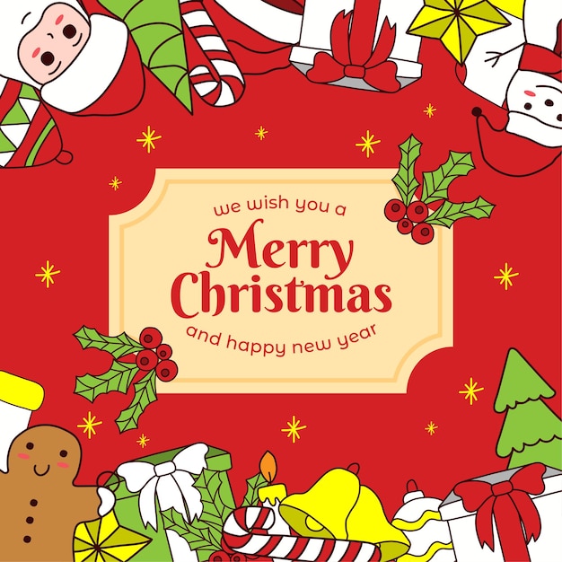 merry christmas and happy new year. gift card background.