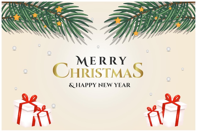 Vector merry christmas and happy new year greeting, banner and background design template